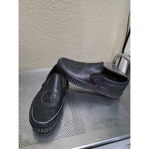 Vans Unisex X Marvel Leather Slip-On Shoes Black Widow Women's 8 Men's 6.5